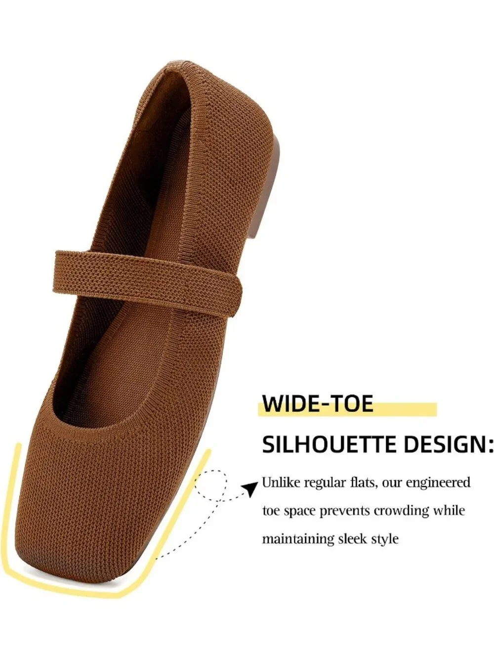 Women's Burnt Brown Rubber Knit Wide Toe Adjustable Straps Slip On Comfort Shoes